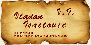 Vladan Isailović vizit kartica